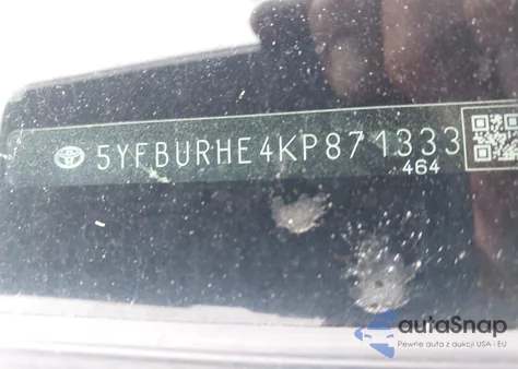 2019 Toyota Corolla Le z USA, uszkodzony, nr VIN 5YFBURHE4KP871333